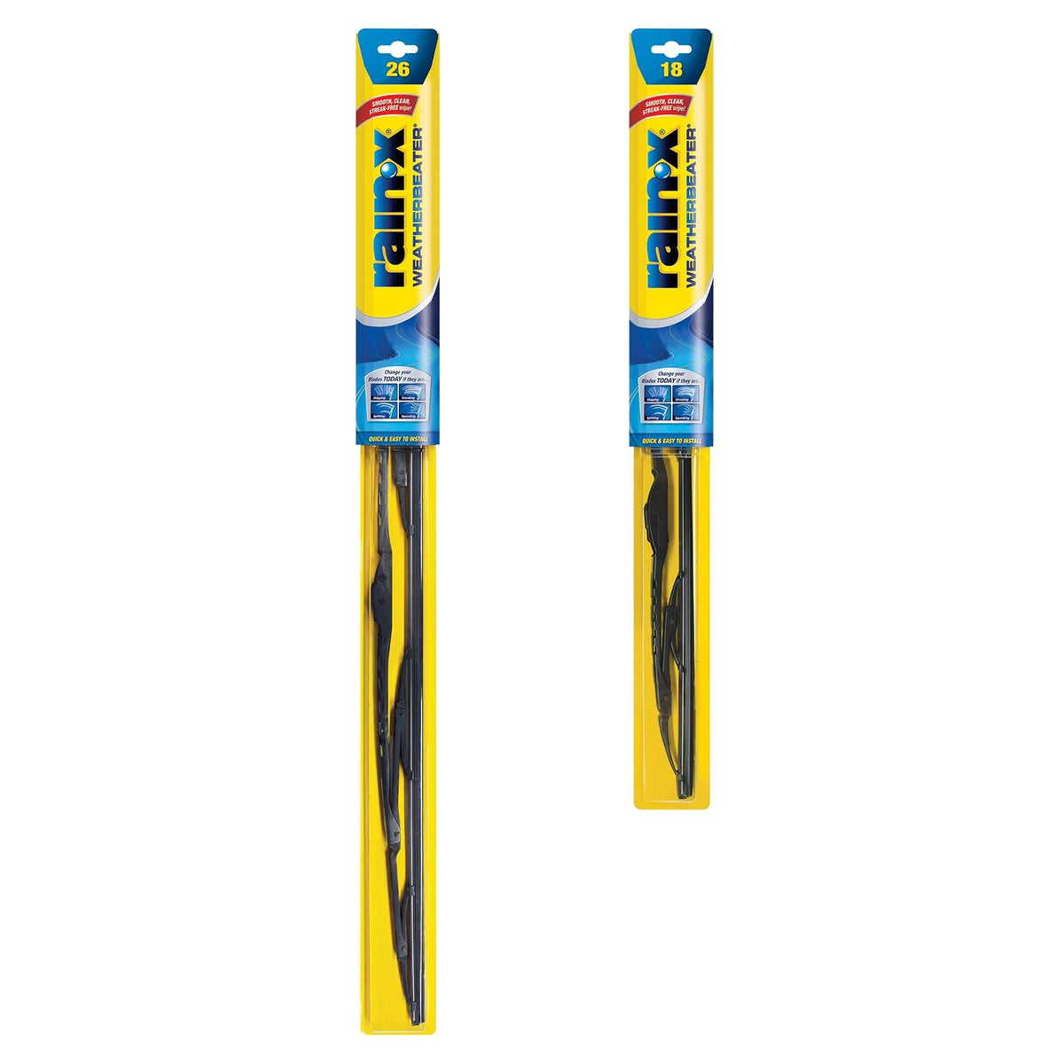 Rain-X WeatherBeater Limpiaparabrisas de Repuesto 820145, 66 cm y 46 cm, Paquete de 2