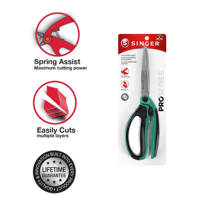 SINGER 00565 9-1/2-Inch ProSeries Spring Assist Scissor with Comfort Grip