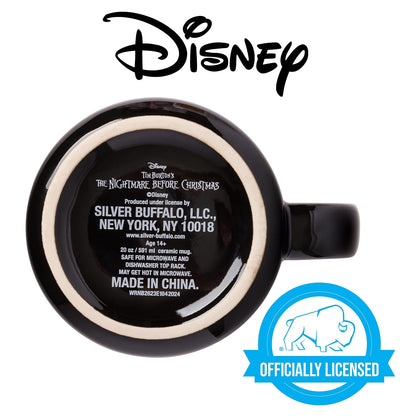 Silver Buffalo Disney The Nightmare Before Christmas Your Worst Nightmare With Jack Skellington Taza de cerámica para campista, 20 onzas