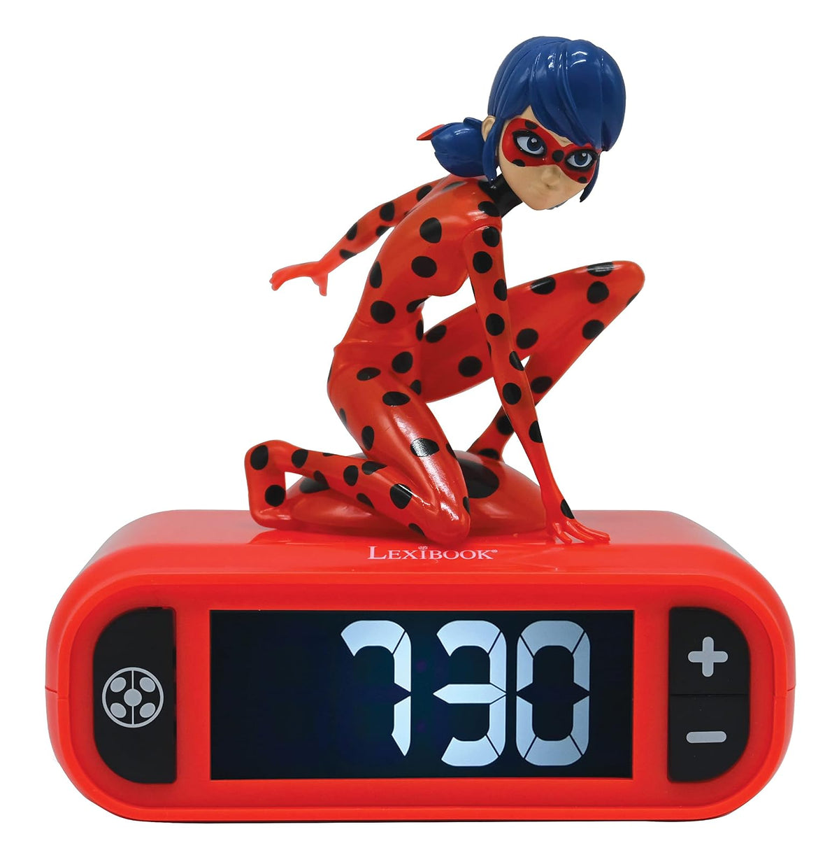 Lexibook Disney Frozen Reloj Despertador con Luz Nocturna y Sonidos, Pantalla LCD Digital - Miraculous