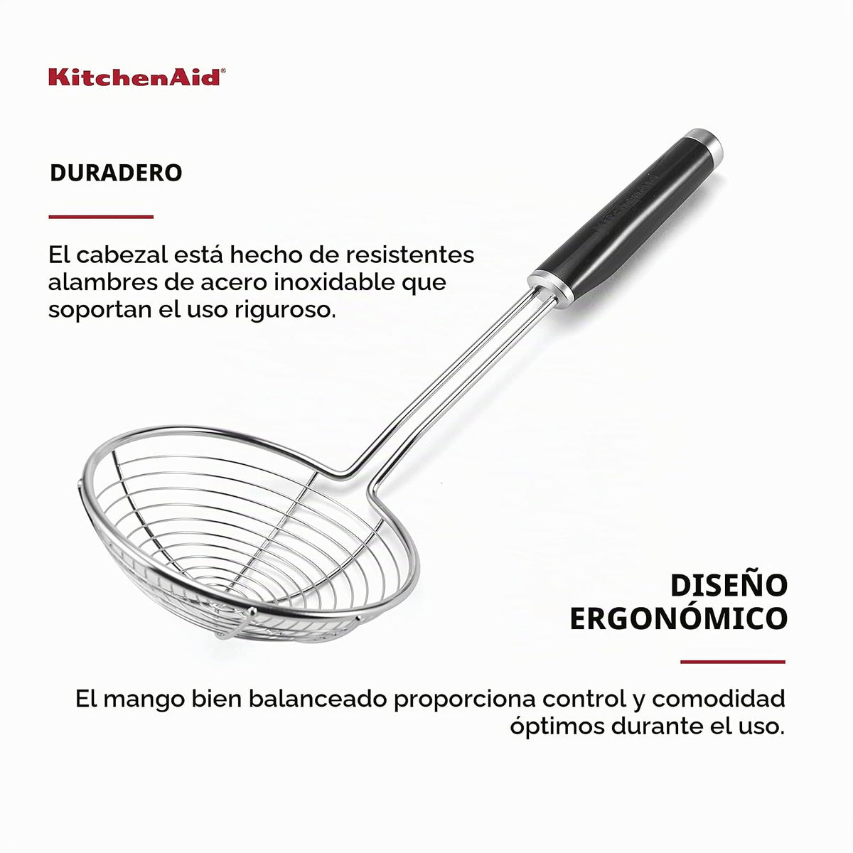 KitchenAid KE010OHOBA - Colador asiático clásico de acero inoxidable