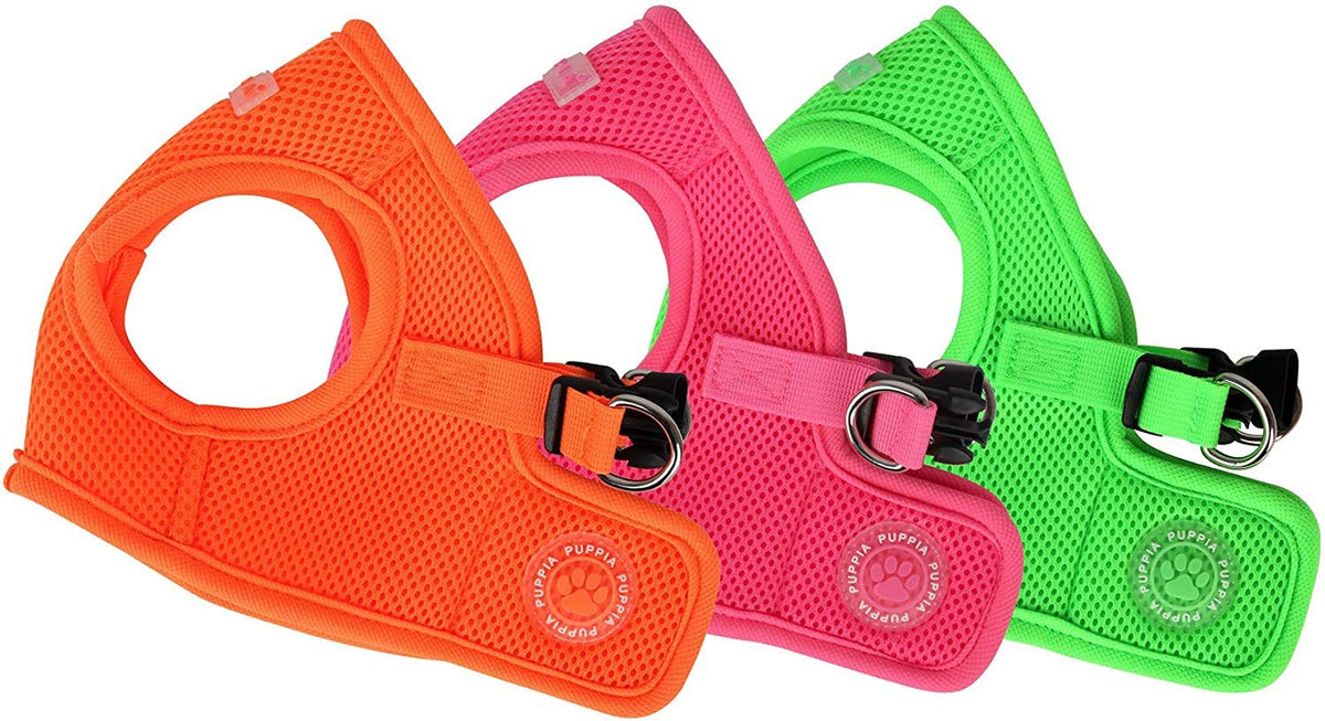 Puppia Authentic Neon Soft Vest Harness B, Verde, Pequeño