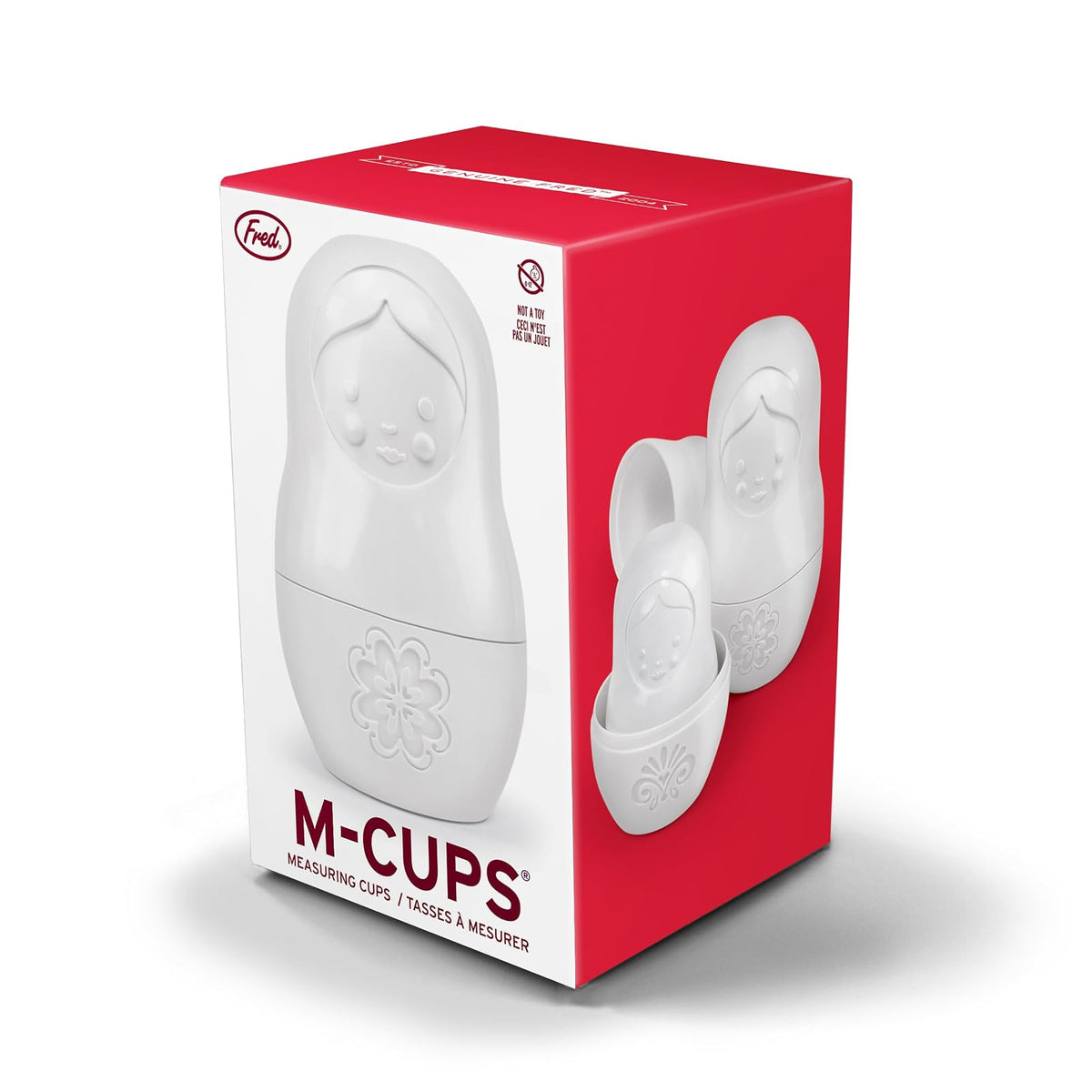 Fred & Friends - Vasos medidores M-CUPS White Matryoshka Dry, juego de 6