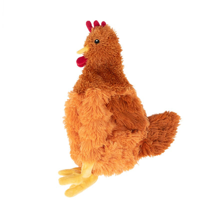 Best Pet Supplies Juguete de Peluche Pollo Arrugado para Perros Cachorros y Adultos Tamaño Grande Café