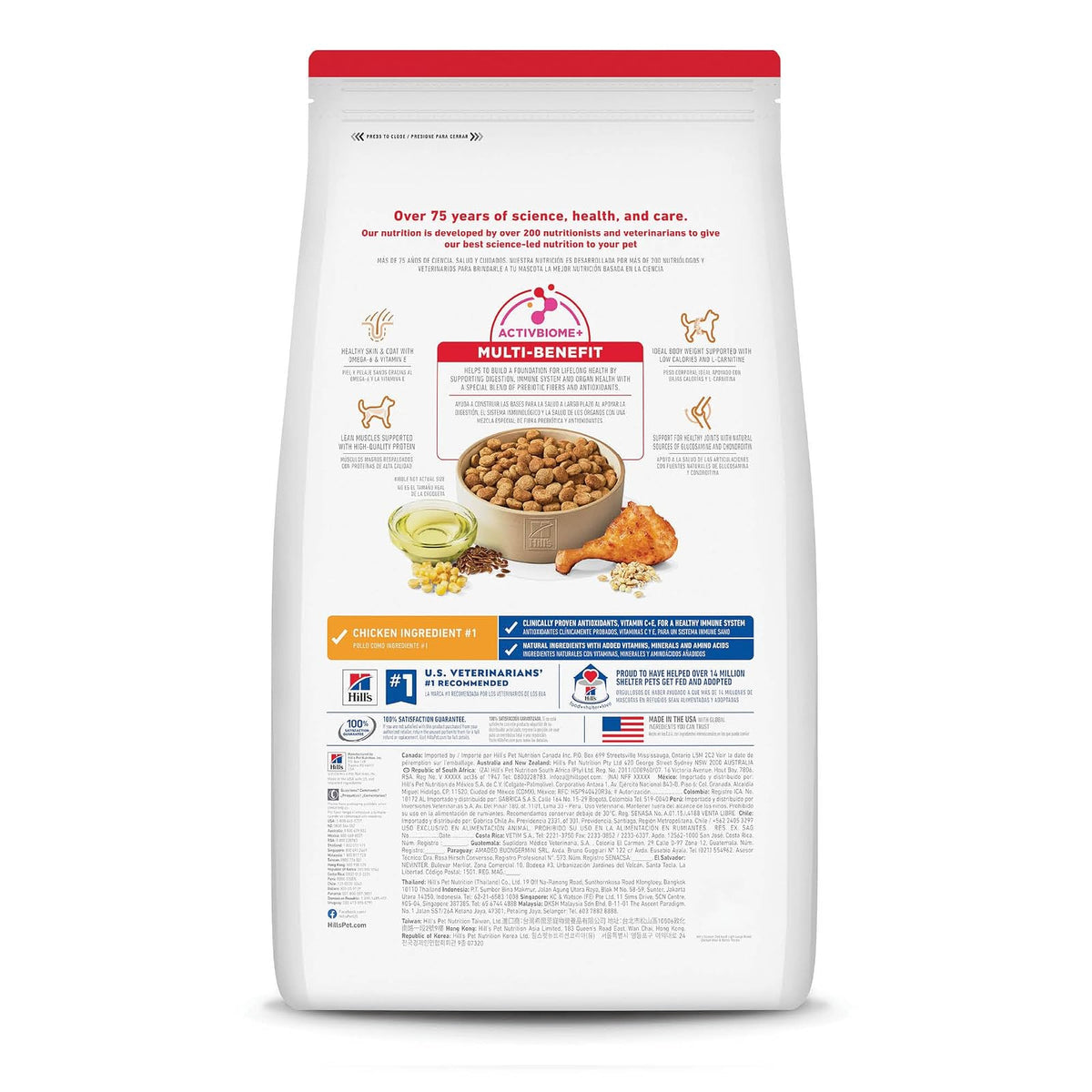 Hill's Science Diet Croquetas para Perro Grande Adulto Sabor Pollo 15Kg | Croquetas Hill's para perro, pollo real, razas grandes, vitalidad senior, salud de órganos vitales, energía diaria