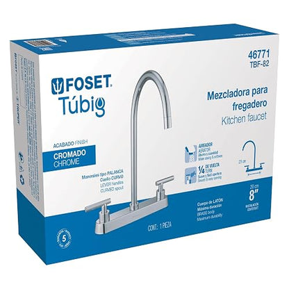 Foset Tubig TBF-82, Mezcladora para fregadero, manerales palanca, cromo