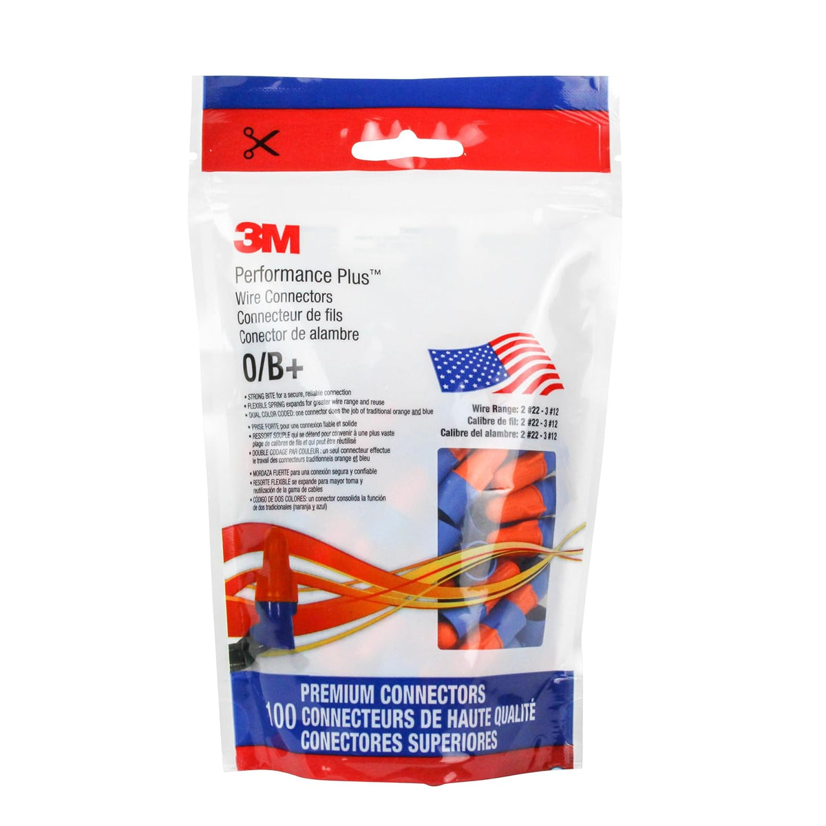 3M Performance Plus Conector de Cable O/B (500 Piezas) - Paquete de 100 unidades