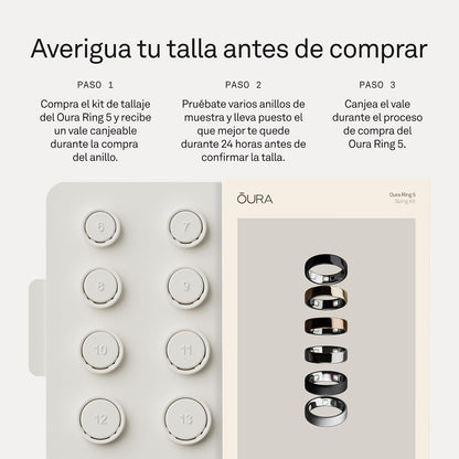 Kit de 5 tallas Oura Ring – Tamaño antes de comprar Anillo Oura 5 – Tamaño único, no estándar – Recibe crédito de por compra de Anillo Oura 5