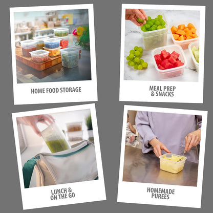 Cambro Recipientes de almacenamiento de alimentos sin BPA con tapas, 16 y 32 onzas, juego de 20 piezas, translúcido