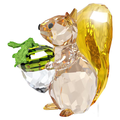 Swarovski Idyllia - Figura de Cristal con diseño de Ardilla y Bellota, con Cristales