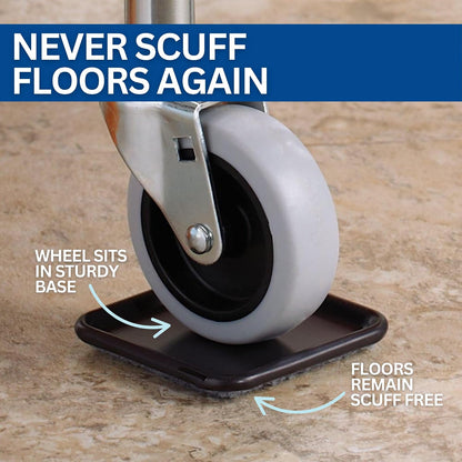 SoftTouch 4292095N Caster Cup with Carpet Base to protect Hardwood Floors From Scratches 12 Piece Value Pack, 2-1/2 Inch, Brown