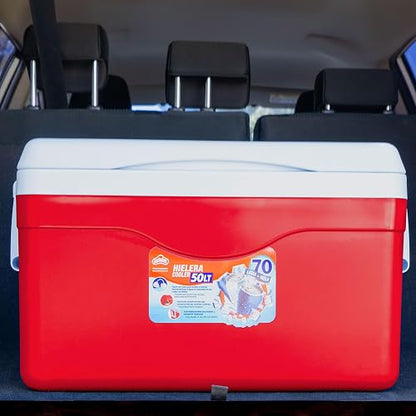 Guateplast - Hielera Portátil de 50 litros (53 QT) | Capacidad para 70 Latas | Enfriador Resistente y Liviano | Cooler - Hielo | Hielera Grande |