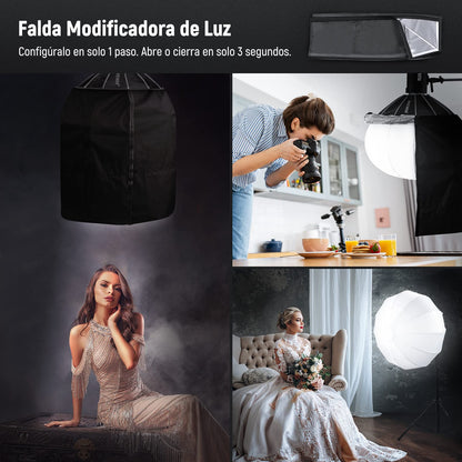 NEEWER 35"/90 cm Softbox Linterna con Liberación Rápida Un Paso,Difusor Luz 360° con Faldón,Montura Bowens para CB60 CB100 CB150 Luces Video, Compatible con Aputure 600d Amaran 60x Godox SL60W,NS90L