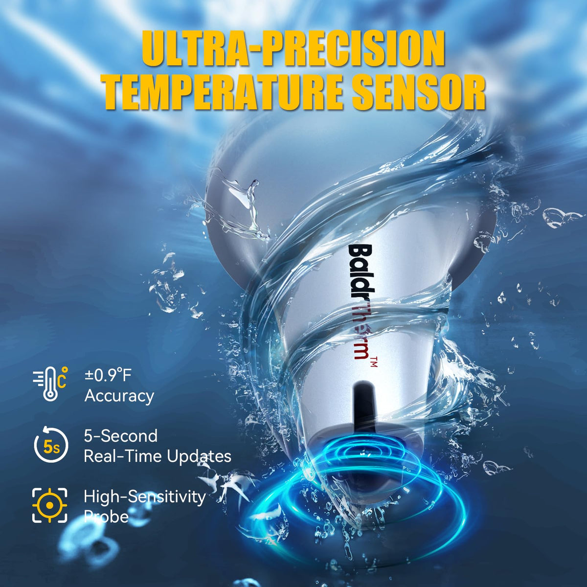 Termómetro digital de piscina flotante fácil de leer, termómetro de agua de gran tamaño para inmersión en frío, termómetro de temperatura del agua para tina de hidromasaje, baño de hielo, piscina, spa