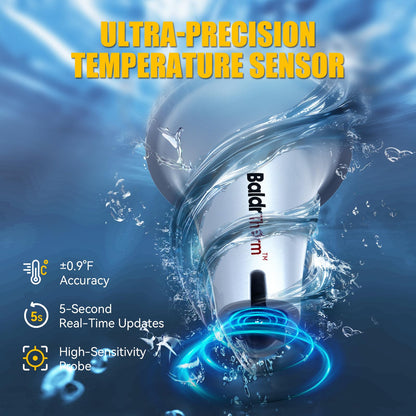Termómetro digital de piscina flotante fácil de leer, termómetro de agua de gran tamaño para inmersión en frío, termómetro de temperatura del agua para tina de hidromasaje, baño de hielo, piscina, spa