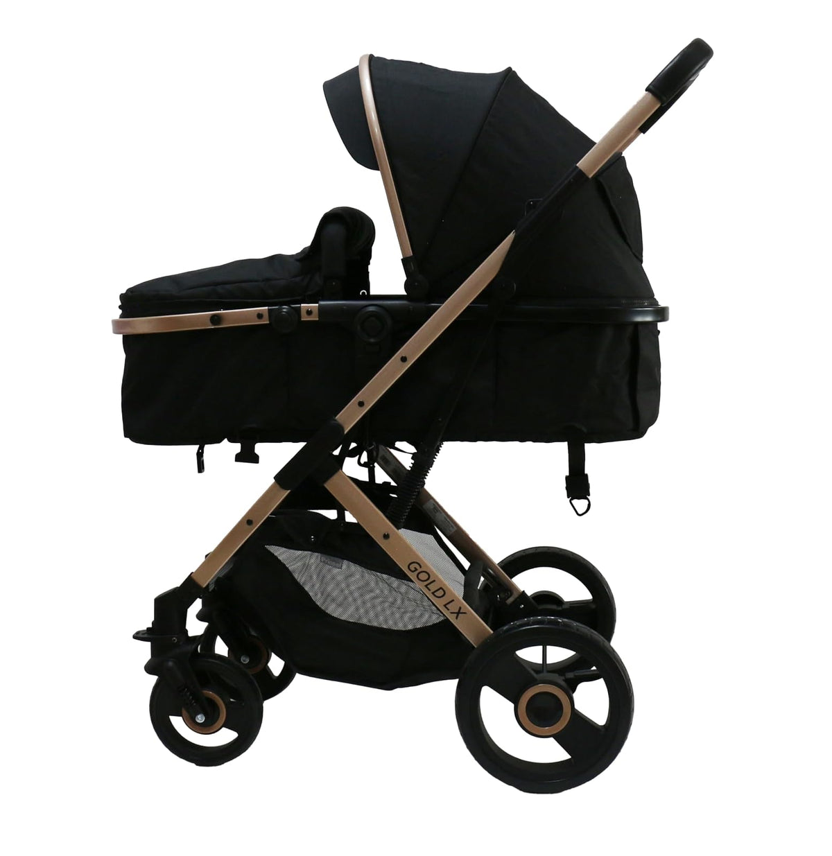 PRINSEL | Carriola y Autoasiento para Bebé | Carriola y Sistemas de Viaje/Paseo | Gold LX | Negro | De 0 Meses a 3 Años, Hasta 18 kg, Fácil Cierre, Asiento Reversible, Portabebé, Amplia Canastilla | Artículos para Bebés - Recién Nacido