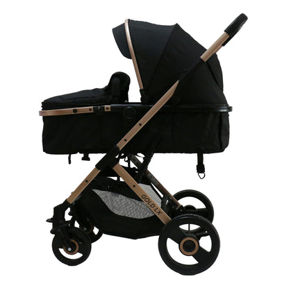 PRINSEL | Carriola y Autoasiento para Bebé | Carriola y Sistemas de Viaje/Paseo | Gold LX | Negro | De 0 Meses a 3 Años, Hasta 18 kg, Fácil Cierre, Asiento Reversible, Portabebé, Amplia Canastilla | Artículos para Bebés - Recién Nacido
