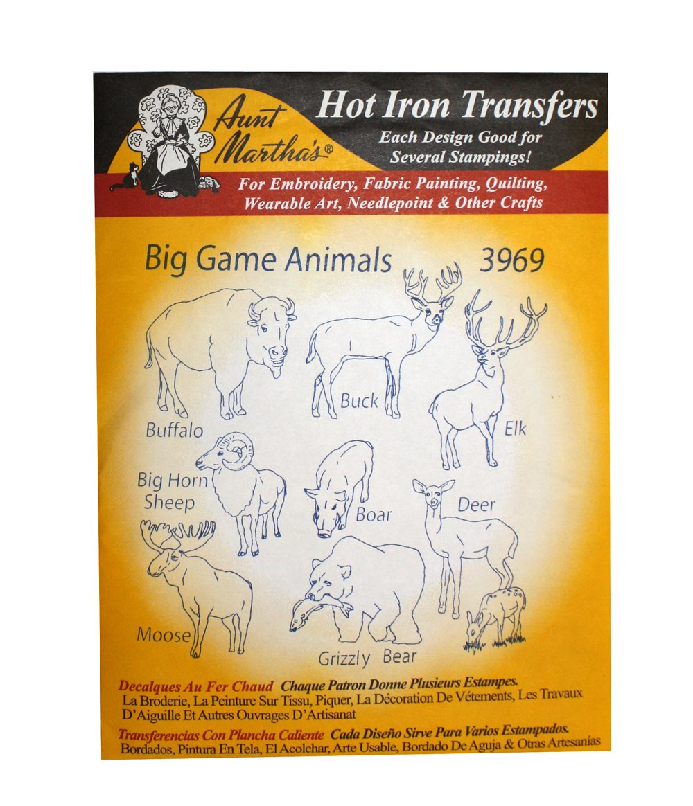 Aunt Martha's Iron On Transfer Patterns for Stitching, Embroidery or Fabric Painting, Nature Patterns for Tea Towels or Quilting, Set of 5