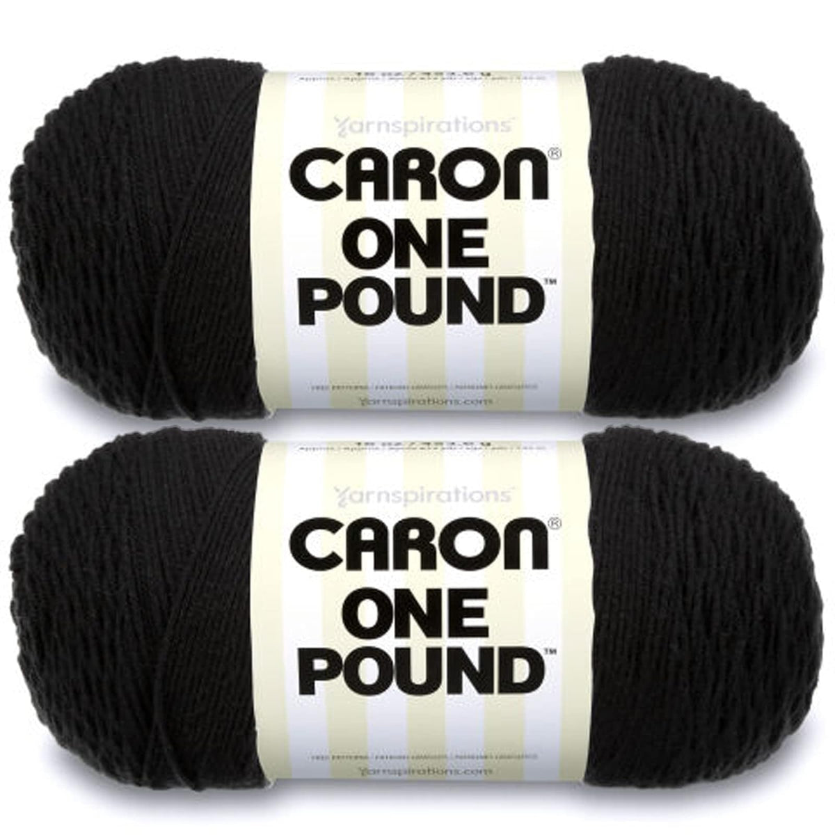 Caron One Pound Estambre Acrílico, Paquete de 2 - Paquete de 2 - Negro