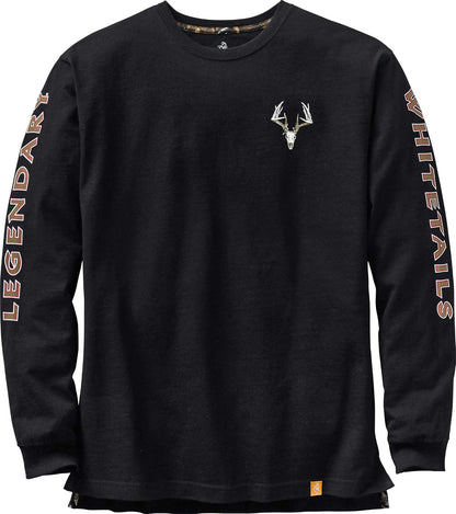 Legendary Whitetails Playera de Manga Larga para Hombre - Negro - XL