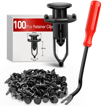 Nilight BL-71-A 100 Clips de Nailon Tipo Empuje 9 mm para Toyota con Removedor de Cierre