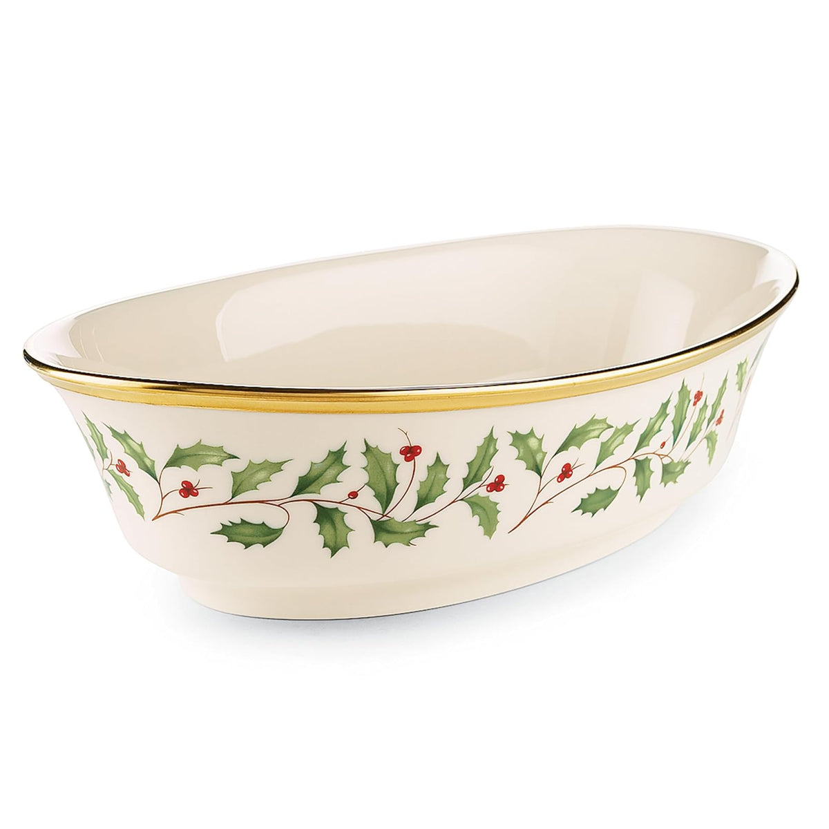 Lenox Holiday Pieza para Servir de Porcelana con Acentos Dorados - tazón vegetal