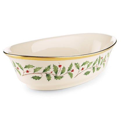 Lenox Holiday Pieza para Servir de Porcelana con Acentos Dorados - tazón vegetal