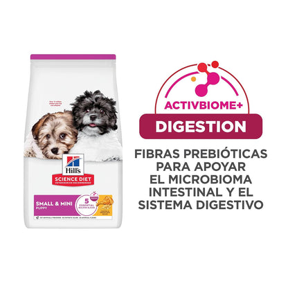 Hill's Science Diet Small Mini Croquetas para Cachorro Sabor Pollo 5.6Kg | Croquetas Hill's para perro, pollo real, razas pequeñas, crecimiento sano, desarrollo cerebral con DHA, soporte inmunológico