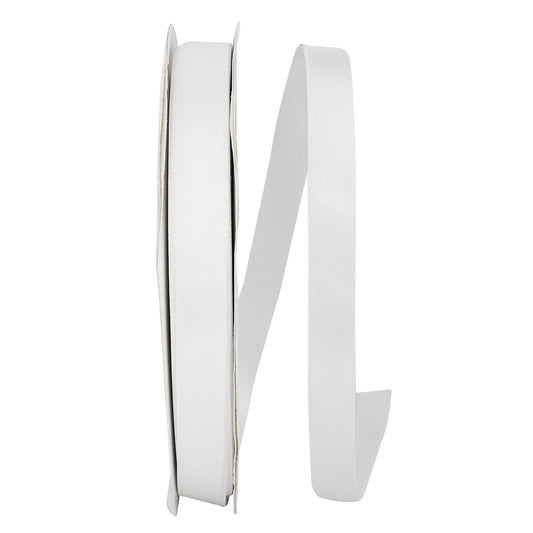 Reliant Ribbon 4950-030-03C Cinta de satén de Doble Cara, 5/8 Pulgadas x 100 Yardas, Color Blanco