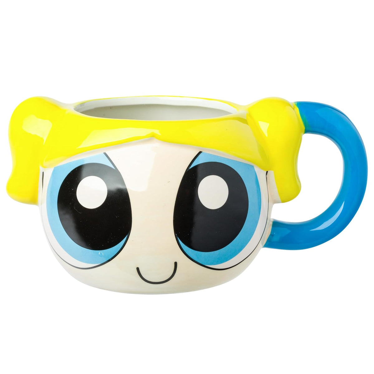 Silver Buffalo Powerpuff Girls Taza de Cerámica 3D Buttercup, 20 oz - Azul y Amarillo