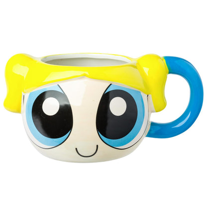 Silver Buffalo Powerpuff Girls Taza de Cerámica 3D Buttercup, 20 oz - Azul y Amarillo