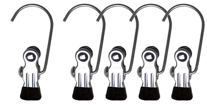 Mawa by Reston Lloyd Accesorio portátil Antideslizante Semi Redondo Gancho para Colgar Ropa de lavandería o Viajes, Estilo K/1, Juego de 5, Color Negro