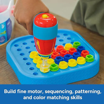 Educational Insights Design & Drill Bolt-It Bucket, Conjunto de Taladro portátil para Llevar a Todos Lados, Conjunto de 56 Piezas, Perfecto para niños y niñas Mayores de 3 años