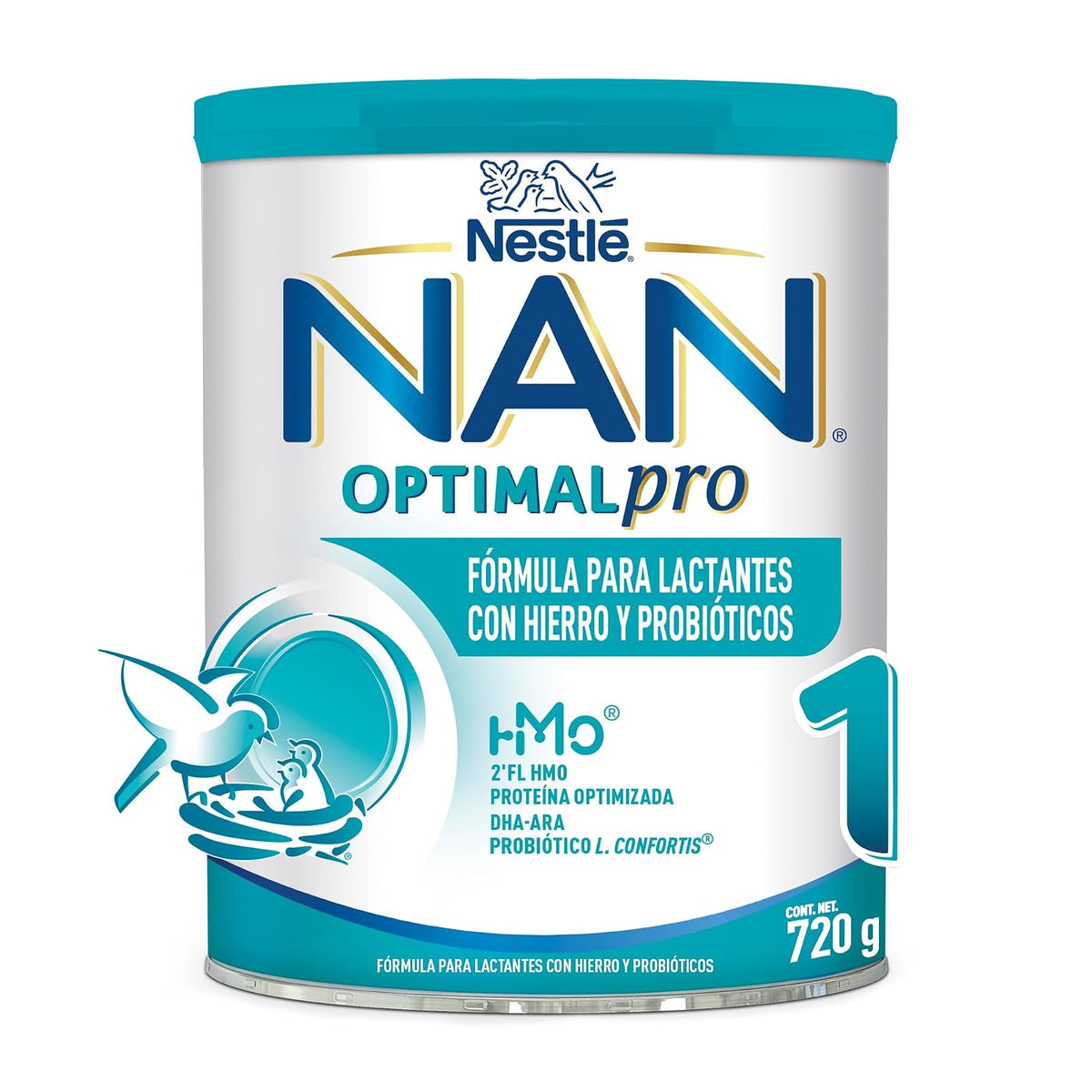 NAN 1 Optimal Pro Fórmula Para Lactantes a Base de Leche Etapa 1 Lata 720 g