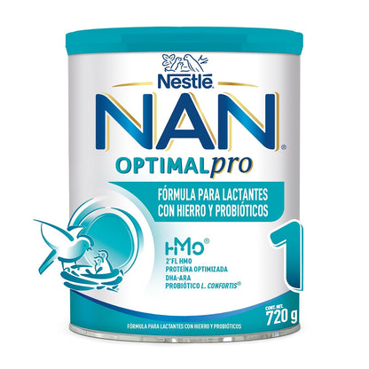 NAN 1 Optimal Pro Fórmula Para Lactantes a Base de Leche Etapa 1 Lata 720 g