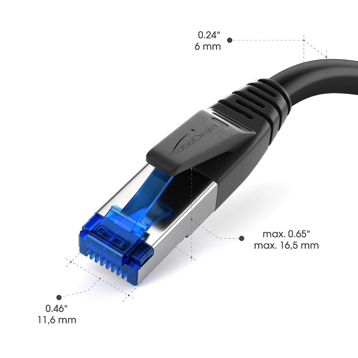 KabelDirekt – Cable Ethernet Cat 7 10Gbit/s – 3ft/0.8m | Para redes de alta velocidad, juegos, PC, conmutador/router/módem, negro