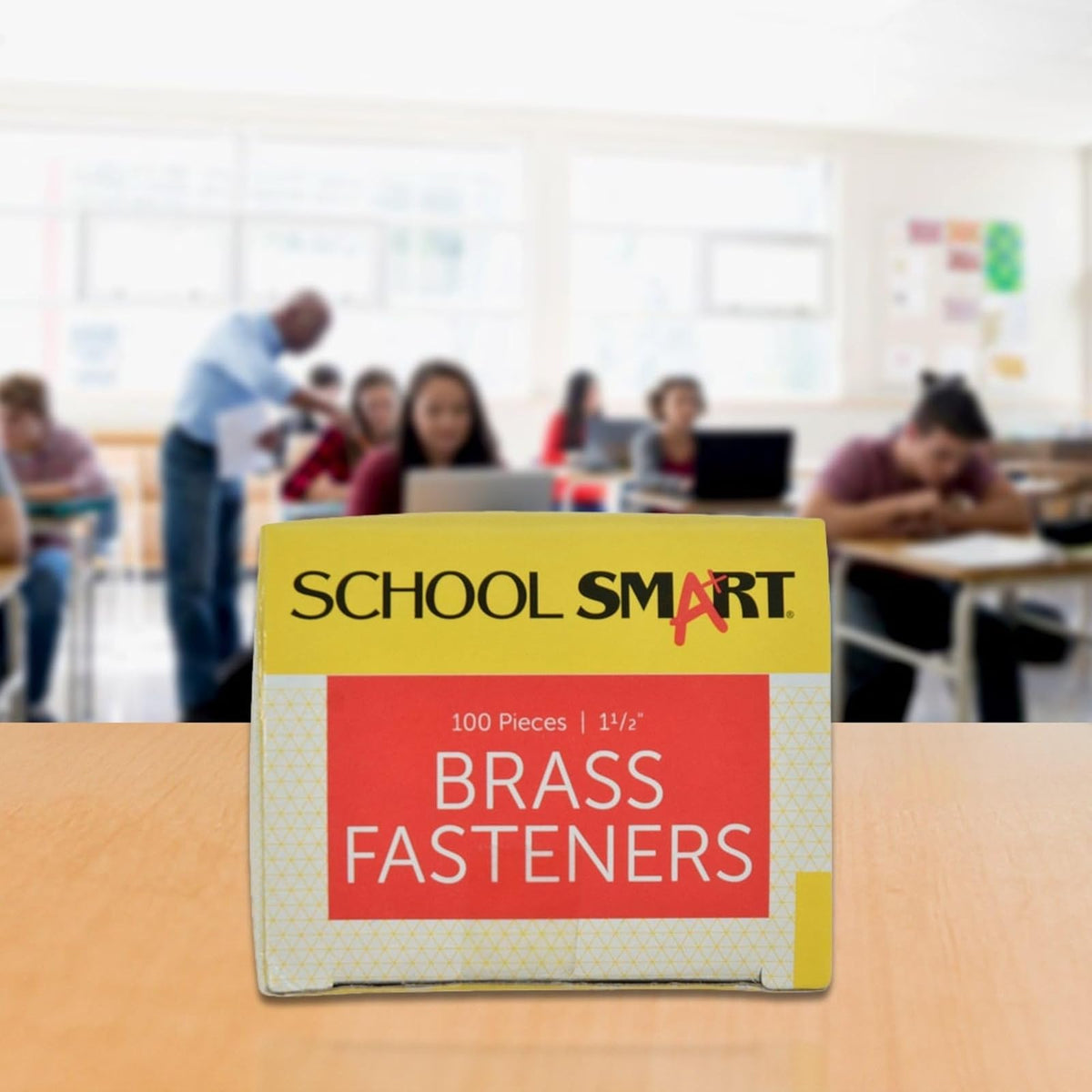 School Smart Cierres chapados en latón – 1 1/2 pulgadas – Caja de 100