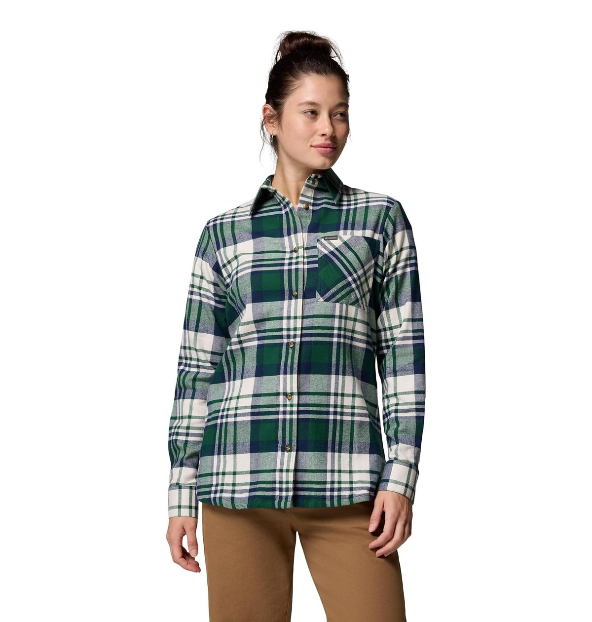 Columbia Calico Basin - Camisa de Manga Larga de Franela para Mujer