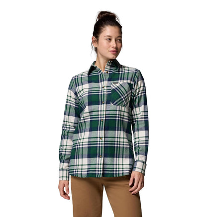 Columbia Calico Basin - Camisa de Manga Larga de Franela para Mujer