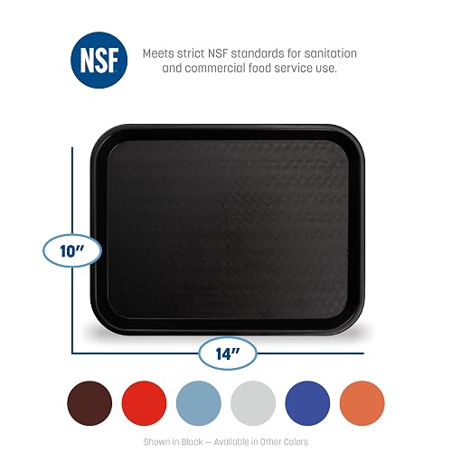 CFS CT101459 Cafe - Bandeja de plástico estándar para cafetería/comida rápida, certificado NSF, última intervensión de BPA, 14 pulgadas de largo x 10 pulgadas de ancho, azul pizarrón (paquete de 24)