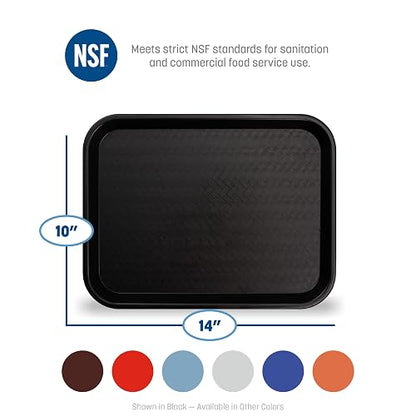 CFS CT101459 Cafe - Bandeja de plástico estándar para cafetería/comida rápida, certificado NSF, última intervensión de BPA, 14 pulgadas de largo x 10 pulgadas de ancho, azul pizarrón (paquete de 24)