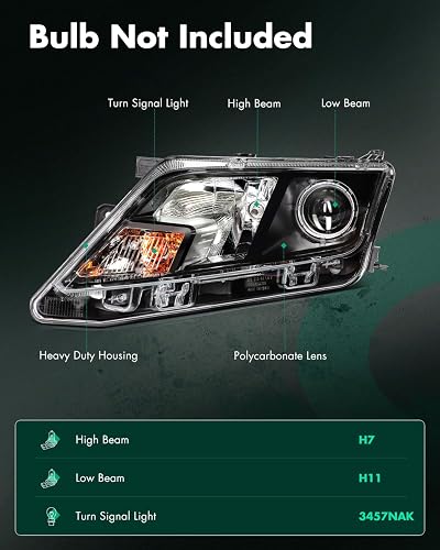 SCITOO Faro Delantero Izquierdo con Carcasa Cromada para Ford Fusion 2010-2012 FO2502273