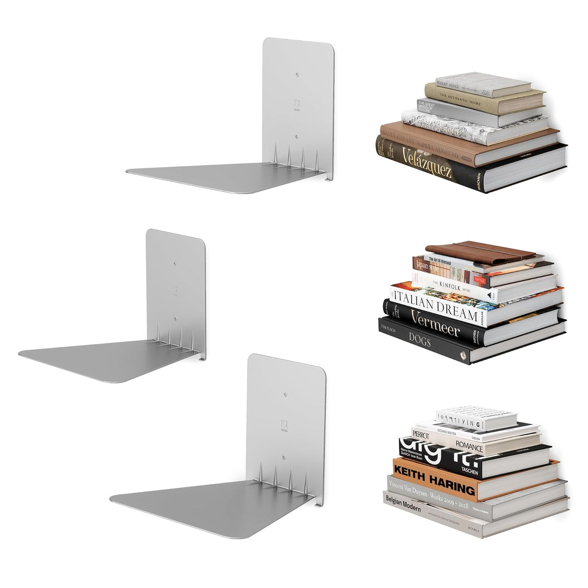 Umbra Conceal Shelf | Acero con recubrimiento en polvo, soporta 15 libras cada uno, muestra decoración o plantas, incluye accesorios de montaje