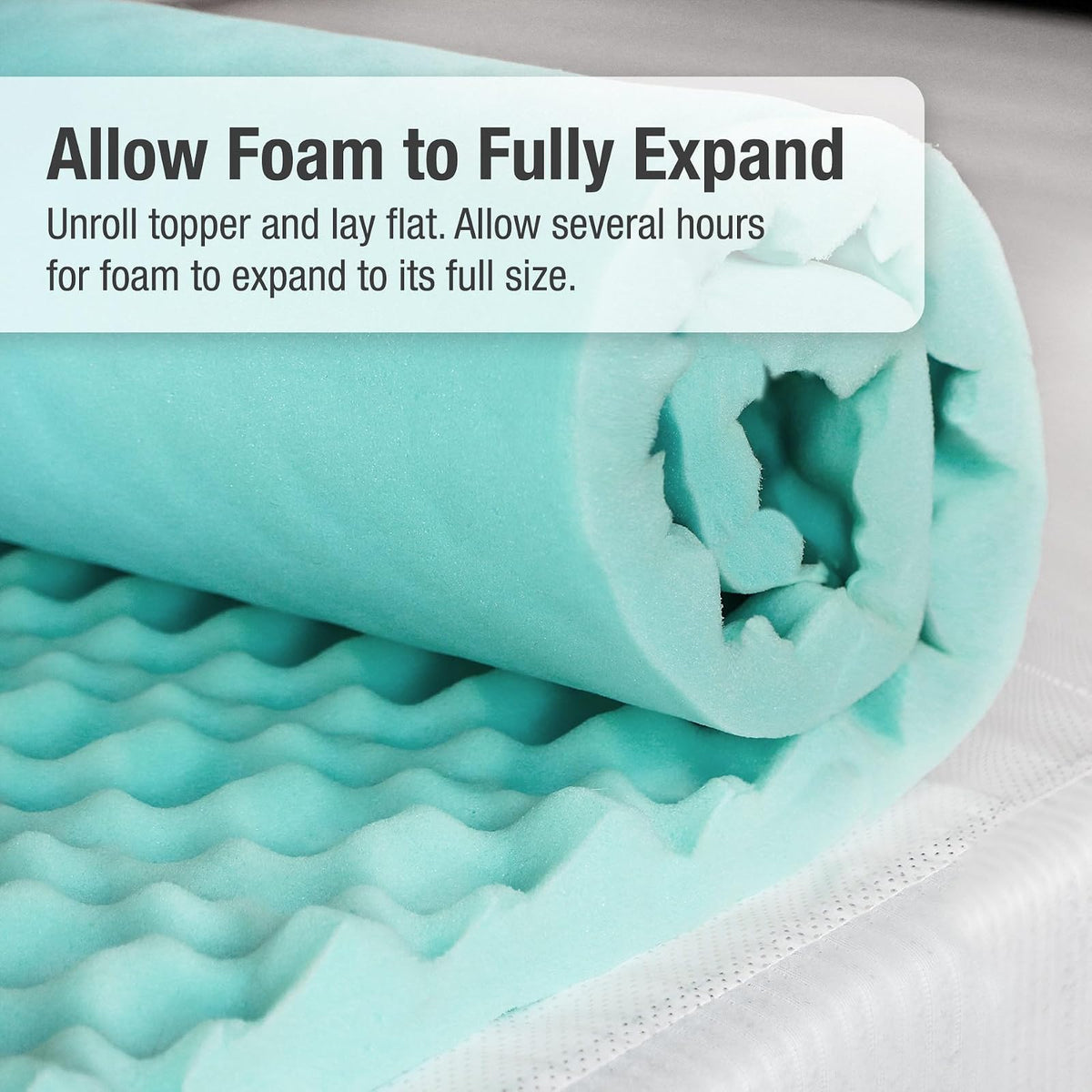 DMI - Cubrecolchón individual XL, espuma para aliviar la presión, distribución de peso y flujo de aire mejorado, cubrecolchón de cama de recámara de 2 pulgadas, comodidad y alineación mejoradas, color