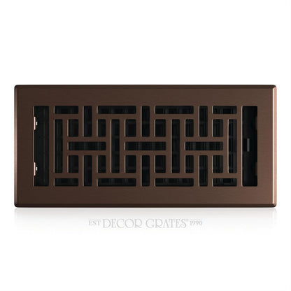 Decor Grates AJH410-RB Oriental Floor Register, Rubbed Bronze, 4-Inch by 10-Inch