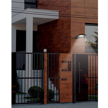 Volteck SUB-901L, Luminario suburbano LED 8 W con panel solar, luz blanca fría 6500K, IP 65, color negro