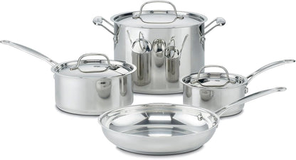 Cuisinart Batería de Cocina Chef's Classic, Acero Inoxidable - Chef´s Classic Juego de 7 piezas de utensilios de cocina - 7 Unidades