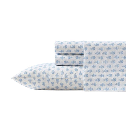 Laura Ashley Juego de Sábanas de Percal 100% Algodón - Full - Azul