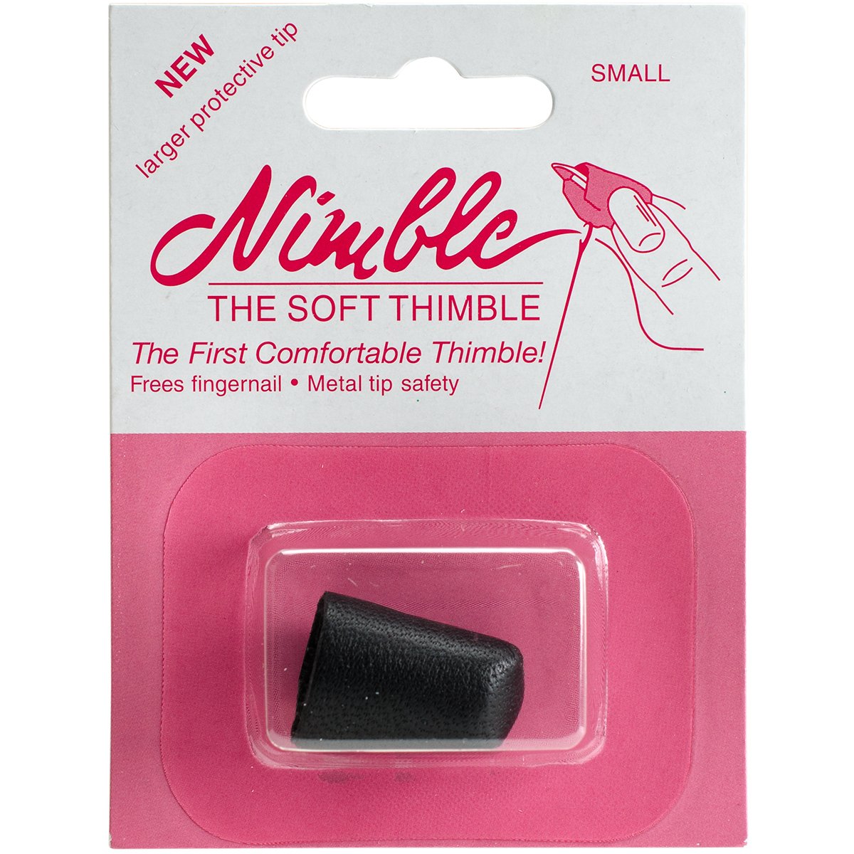 Leather Nimble Thimble With Metal Tip-Small