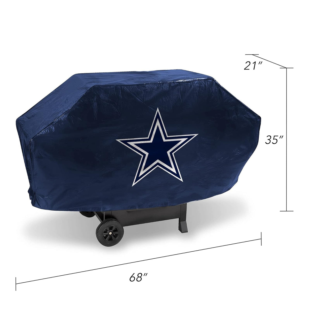 Rico Industries NCAA Texas Longhorns - Cubierta de Parrilla de Vinilo de Lujo para Parrilla de Lujo, 68 Pulgadas de Ancho, Resistente, con Cierre de Velcro
